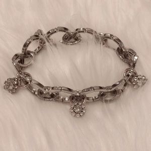 Silver and gold Crystal elastic bracelet